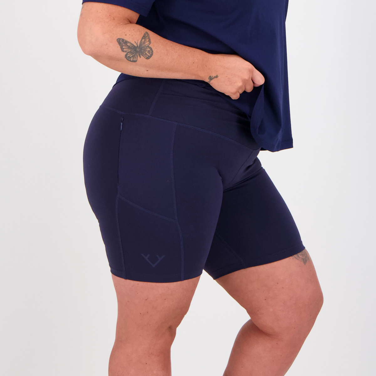 high waist tummy tamer bike shorts in navy 