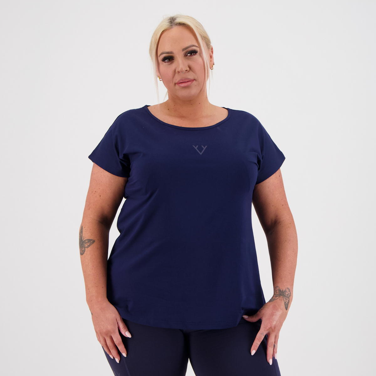 CORE CAP SLEEVED TEE - NAVY