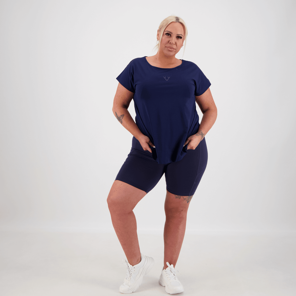 CORE CAP SLEEVED TEE - NAVY