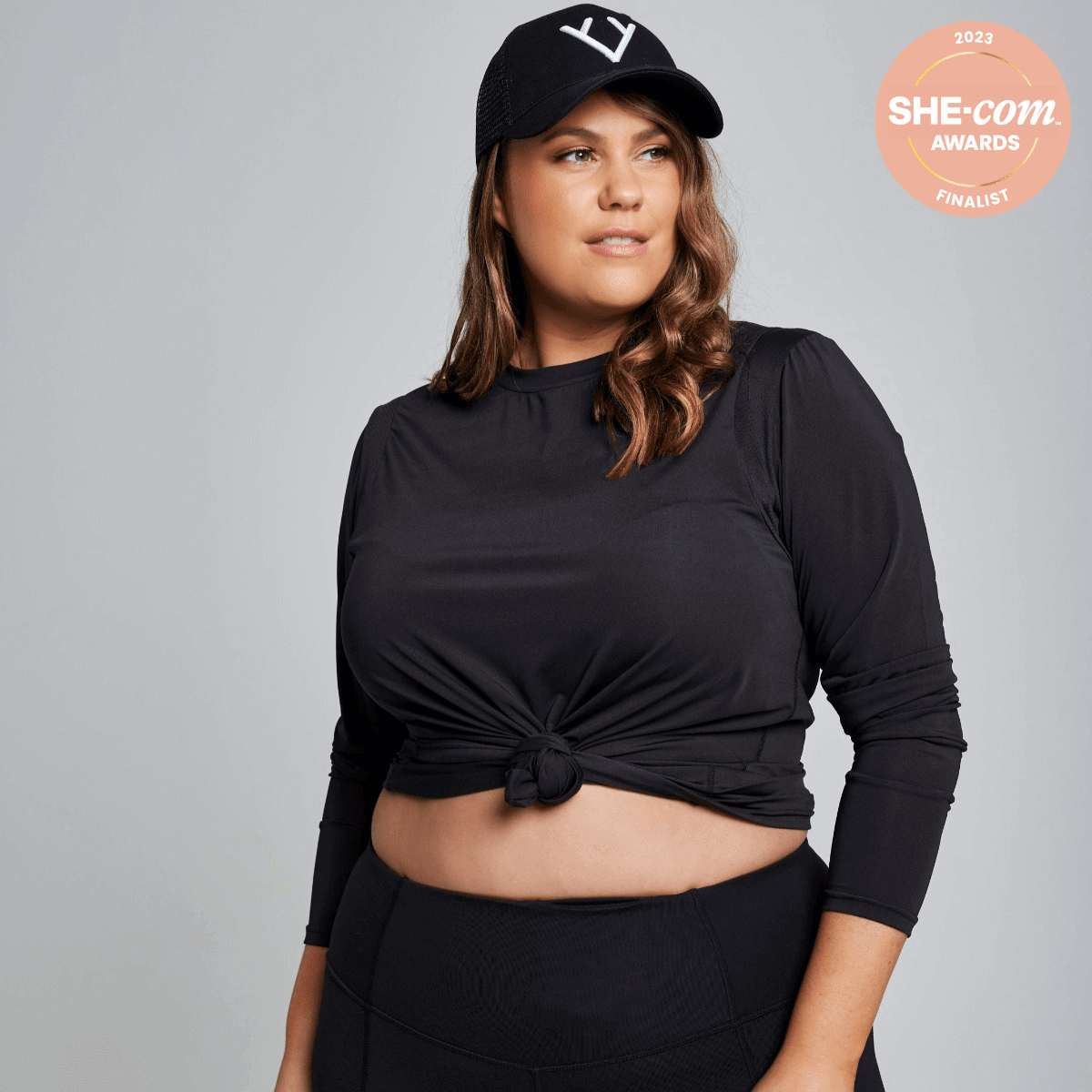 Woman wearing Victoria Stag's Core Long Sleeve Tee V2