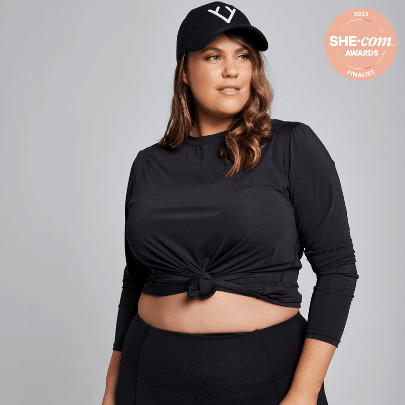 Woman wearing Victoria Stag's Core Long Sleeve Tee V2